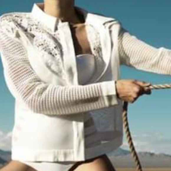 Endless Rose zip jacket. Small. Black. Floral top. White shown as stock photo. - Picture 4 of 9